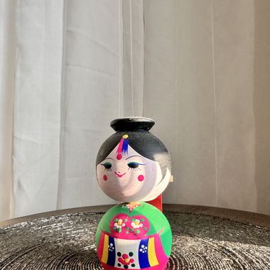 Handcrafted Korean doll in traditional hanbok