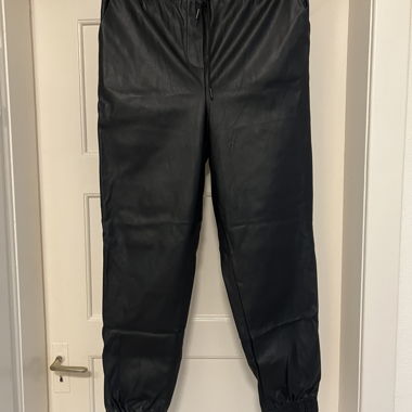 Faux leather joggers