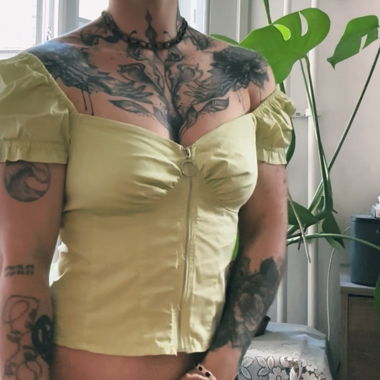 Lime-Neon Top with Zipper