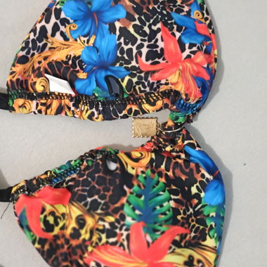 Bikini with leopard flower pattern