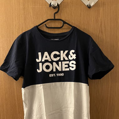 Jack & Jones T-Shirt Blau/Weiss Grösse S