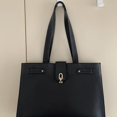 Grande borsa tote in pelle nera