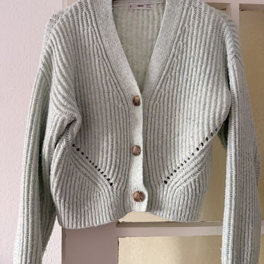 Cardigan a maglia verde menta