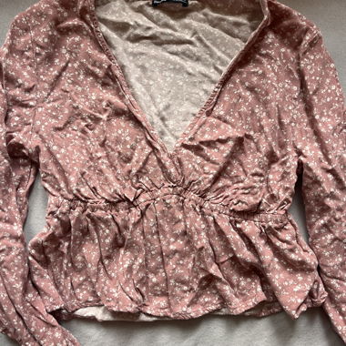 Bershka Floral Wrap Top