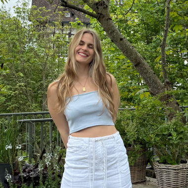 Jupe à Cordon en Lin Blanc Y2K (Taille S)
