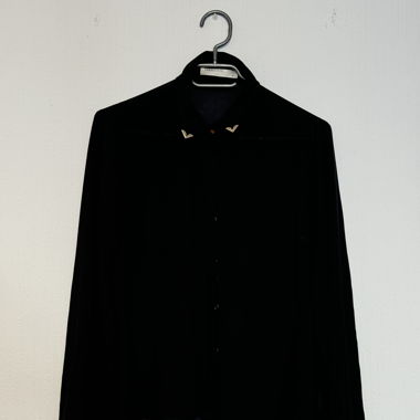 Chemise noire transparente