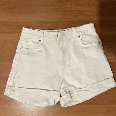 White denim shorts