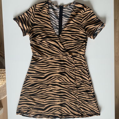 Abito A-line con stampa animale tigre