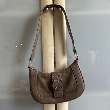 Brown Shoulder Bag with Buckle