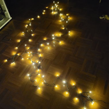 Catena luminosa LED con timer, bianco caldo