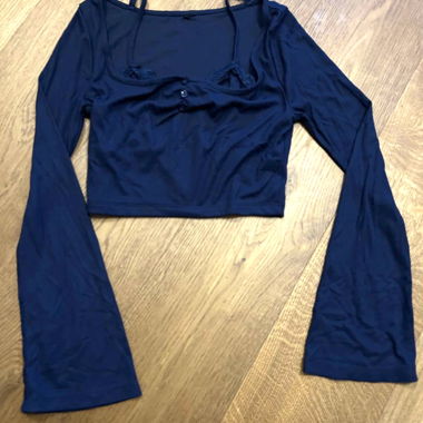 Top manica lunga blu navy