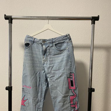 Bershka "PINK PRINT" Jeans - EU 42