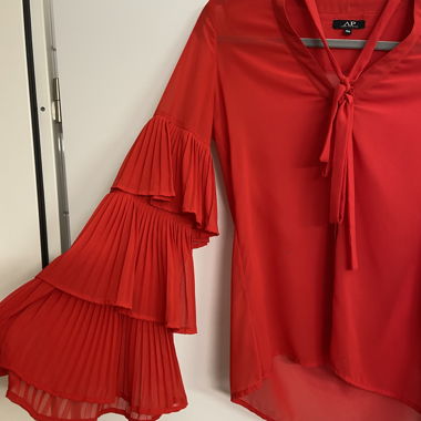 Blusa plissé rossa