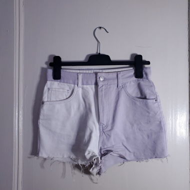 Short en jeans bicolore