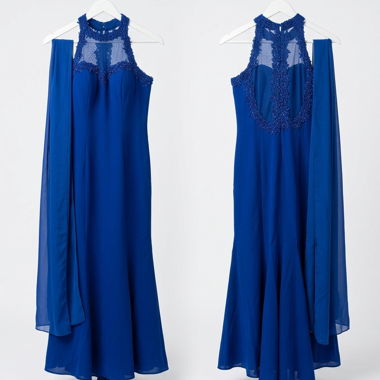 Blaues Abendkleid