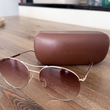 Lunettes aviateur Longchamp roses avec étui