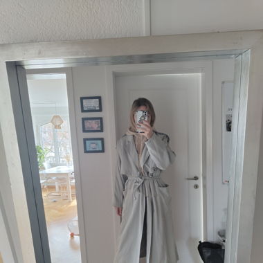 Bright Blue/Gray Trech Coat 
