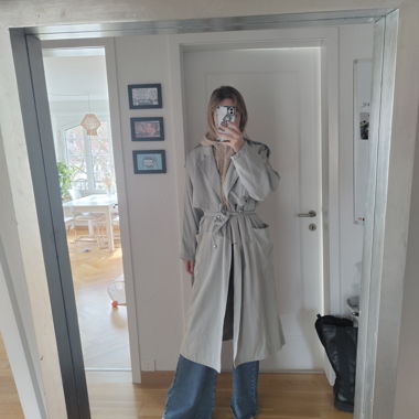 Bright Blue/Gray Trech Coat 