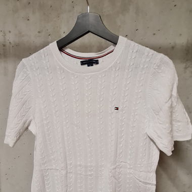 Weisses Strick-T-Shirt Tommy Hilfiger M