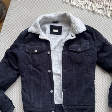 Veste en velours côtelé à doublure teddy