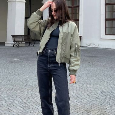 Veste bomber patchwork Zara
