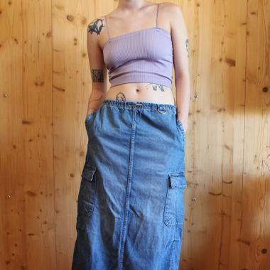 Long Denim Skirt