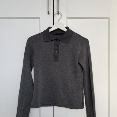 ZARA Grey Knit Polo Shirt