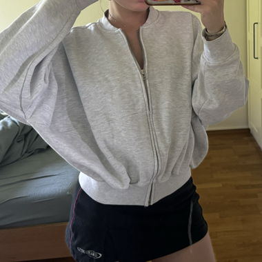 Veste bomber zippée grise