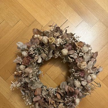 Blumenkranz Deko getrocknete Blumen 60cm
