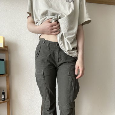 Low rise cargo pants kaki 