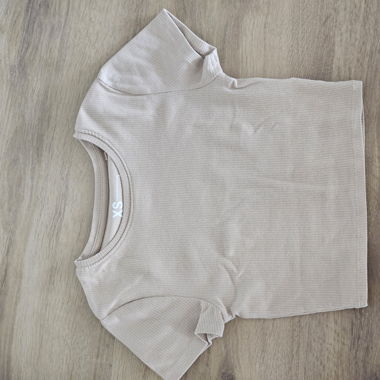 Beiges Ripp-Crop-Top XS