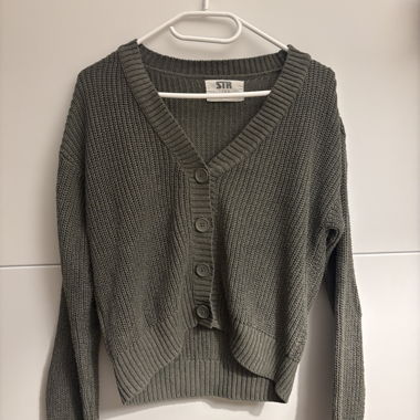 Strickcardigan khaki Stradivarius