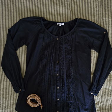 Black Women’s Blouse with Belt