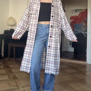 Light checked coat