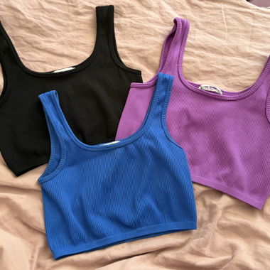 3er Set Rib Tanktops