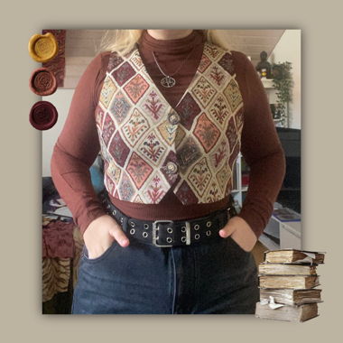 beige tapestry vest