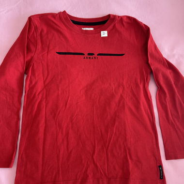 T‑shirt rosso Armani Junior maniche lunghe 6A