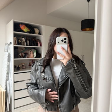 Zara Bikerjacke aus Kunstleder