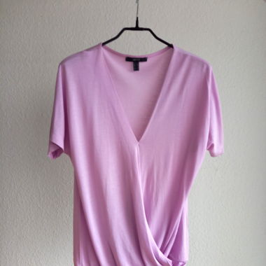 Esprit Wrap Top Blouse Pure Lyocell Lilac Pink 