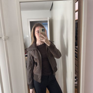 Brown leather jacket