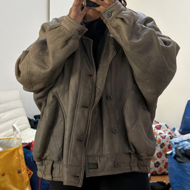 Giacca in pelle oversize