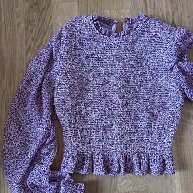 Lilac Top with Floral Pattern