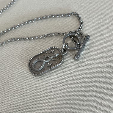 Silver Snake Pendant Necklace