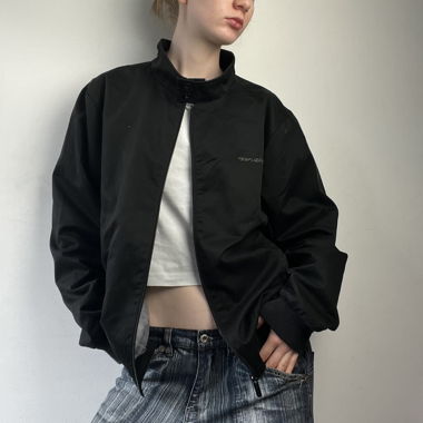 baggy black bomber jacket