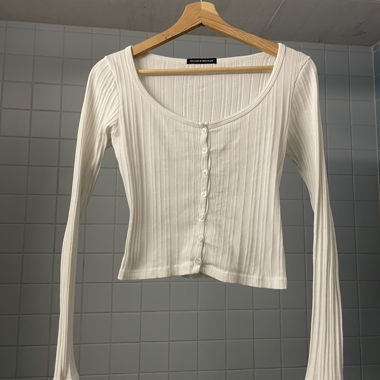 Cardigan a coste bianco Brandy Melville