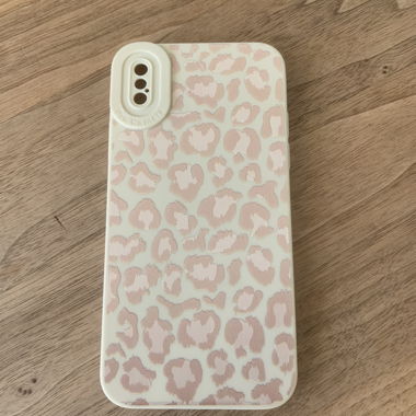 Leopard Handyhülke creme / rosa