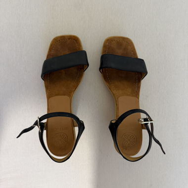vintage black wedge sandals EU 38