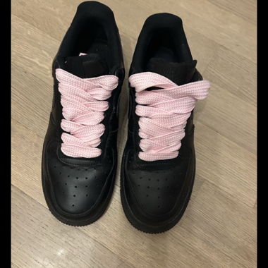 Black air force with pink lace