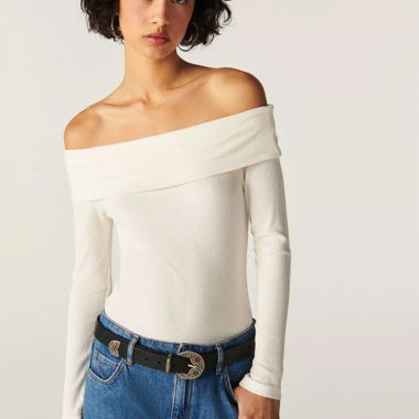 BA&SH, ecru top, size XS, bare shoulders