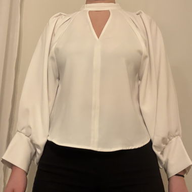 White blouse with puff sleeves